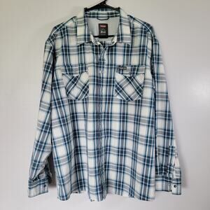 Wrangler Button Down Shirt Mens XXL Outdoor Vented Back Regular Fit Cowboy Ranch